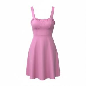 Giani Bini Ballet Pink Mini Dress Y2K Corset Sleeveless Fit and Flair Size 2